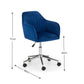 Kahlo Velvet Swivel Office Chair- Blue/Chrome