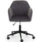 Kahlo Velvet Swivel Office Chair- Grey/Black