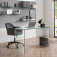 Kahlo Velvet Swivel Office Chair- Grey/Black