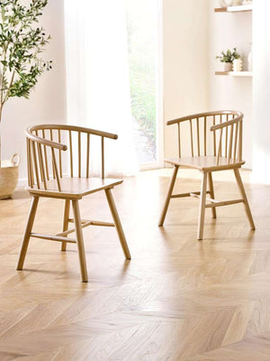 Set of 2 Kaito Oak Dining Chairs