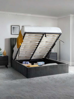 Langham Ottoman Storage 180cm Superking Bed - Grey