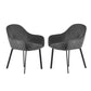 Set of 2 Lima Grey Velvet Dining Chairs