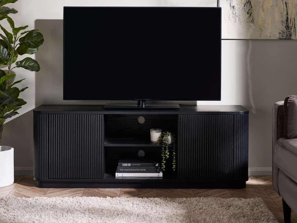 Louis Fluted Tv Unit - Black