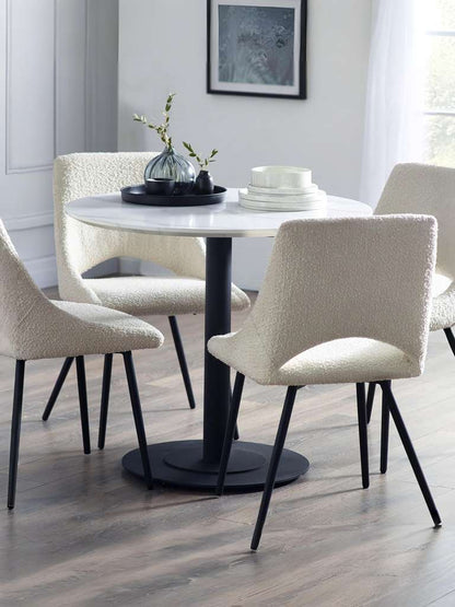 Luca 80cm Round Dining Table White