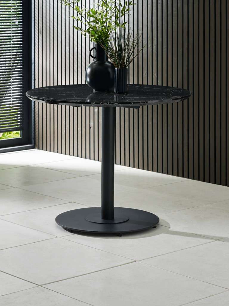 Luca 80cm Round Dining Table Black