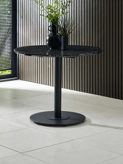 Luca 80cm Round Dining Table Black