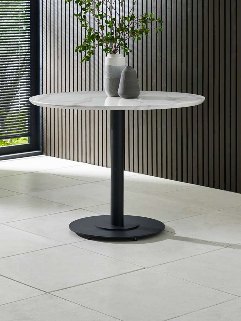 Luca 100cm Round Dining Table White