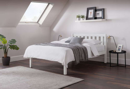Luna 135cm Double Bed - Surf White