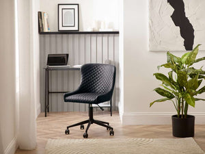 Luxe Office Chair In Black Faux Leather