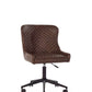 Luxe Office Chair In Brown Faux Leather