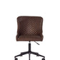 Luxe Office Chair In Brown Faux Leather