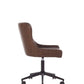 Luxe Office Chair In Brown Faux Leather