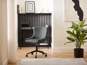 Luxe Office Chair In Grey Velvet