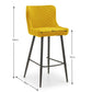 Luxe Velvet Bar Stool - Mustard