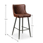 Luxe Faux Leather Barstool - Brown