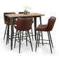 Luxe Faux Leather Barstool - Brown