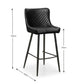 Luxe Faux Leather Barstool - Black