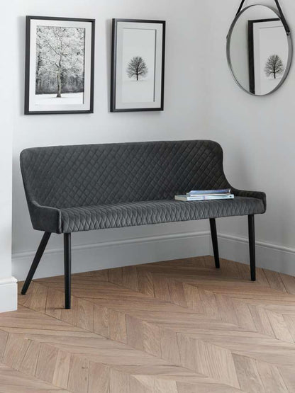 Luxe High Back Bench - Grey