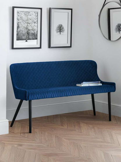 Luxe High Back Bench - Blue
