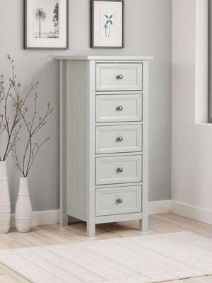 Maine 5 Drawer Tall Chest - Dove Grey