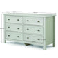 Maine 6 Drawer Wide Chest - Dove Grey