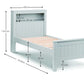 Maine Bookcase 90cm Single Bed - Dove Grey