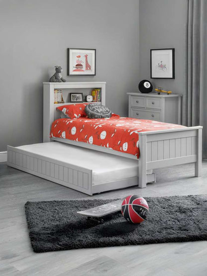 Maine Bookcase 90cm Single Bed - Dove Grey