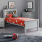 Maine Bookcase 90cm Single Bed - Dove Grey