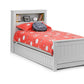 Maine Bookcase 90cm Single Bed - Dove Grey