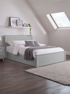 Maine Ottoman Storage 150cm King Bed - Dove Grey