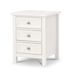 Maine 3 Drawer Bedside - Surf White