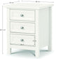 Maine 3 Drawer Bedside - Surf White