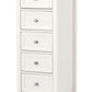 Maine 5 Drawer Tall Chest - Surf White