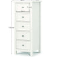 Maine 5 Drawer Tall Chest - Surf White