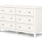 Maine 6 Drawer Wide Chest - Surf White