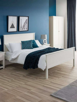 Maine 135cm Double Bed - Surf White
