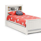Maine Bookcase 90cm Single Bed - Surf White