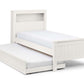 Maine Bookcase 90cm Single Bed - Surf White
