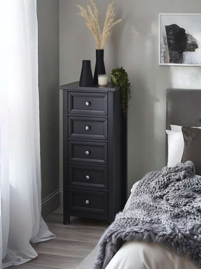 Maine 5 Drawer Tall Chest - Anthracite