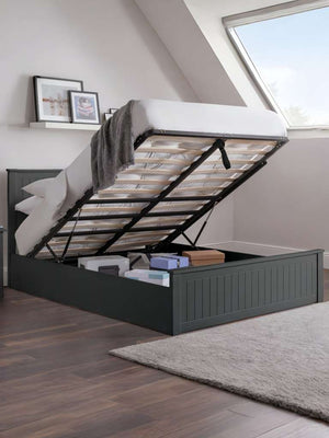 Maine Ottoman Storage 150cm King Bed - Anthracite