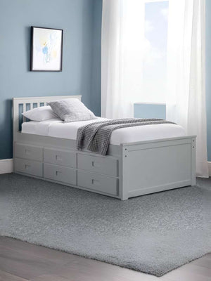 Maisie Bed With Underbed And Drawers - Dove Grey