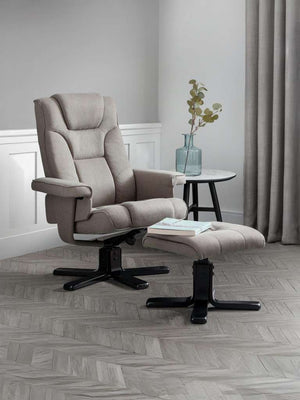 Malmo Swivel Recliner & Stool - Grey