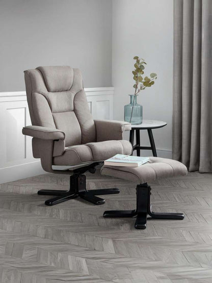 Malmo Swivel Recliner & Stool - Grey