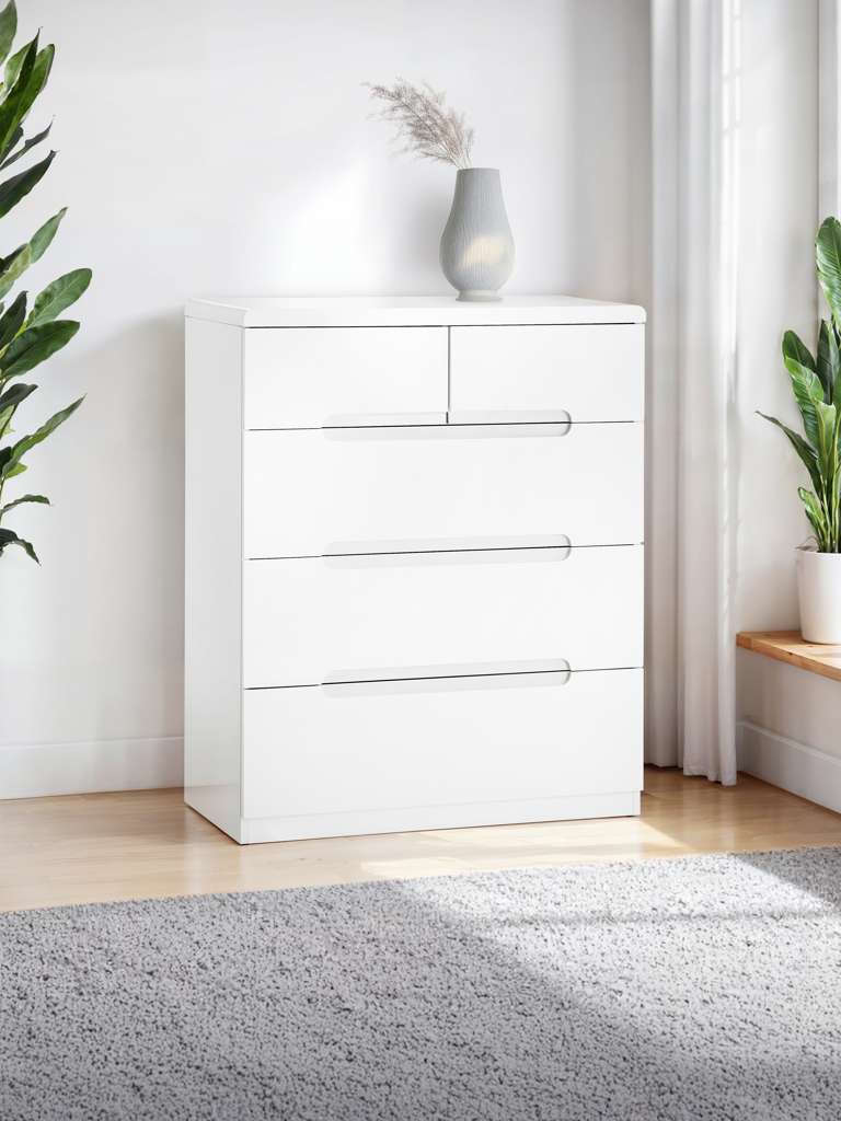 Manhattan 3+2 Drawer Chest - White