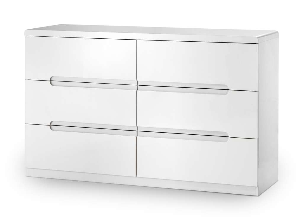 Manhattan 6 Drawer Wide Chest - White