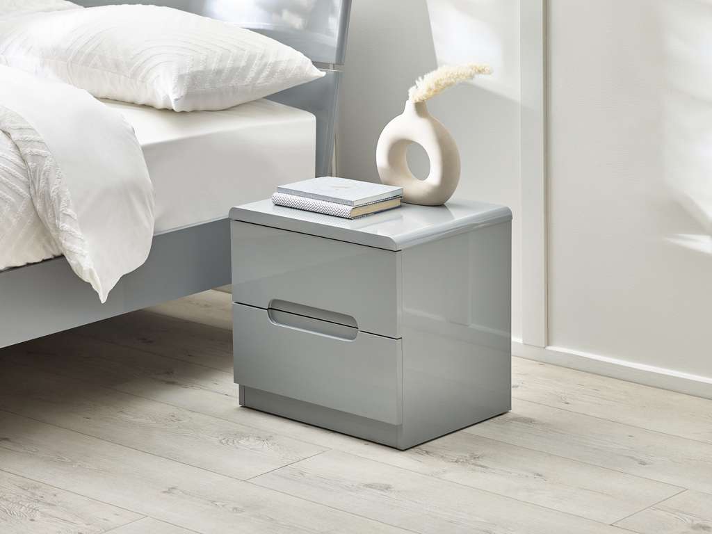 Manhattan 2 Drawer Bedside - Grey