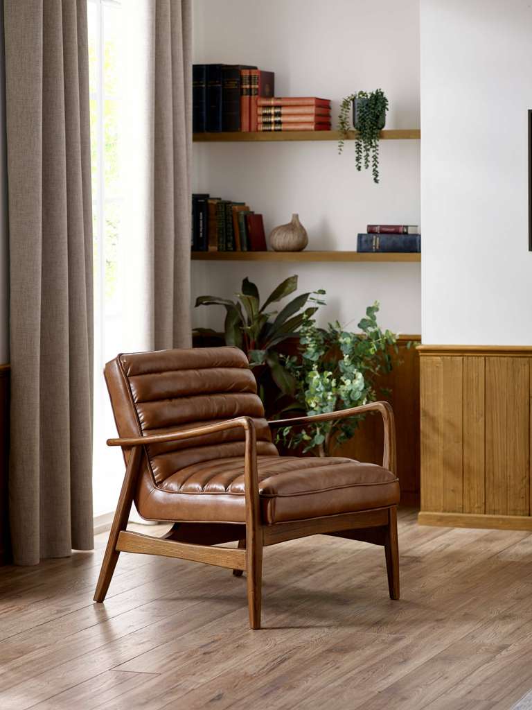 Marshall Accent Chair - Brown Faux Leather