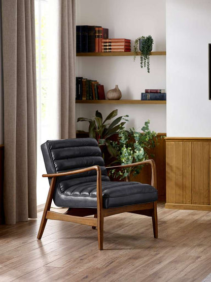 Marshall Accent Chair - Black Faux Leather