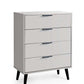Alba 4 Drawer Wide Chest - Silk Grey
