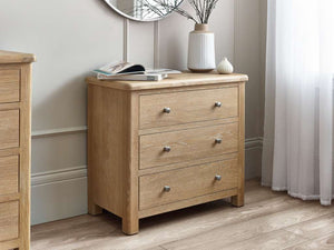 Memphis Limed Oak 3 Drawer Chest